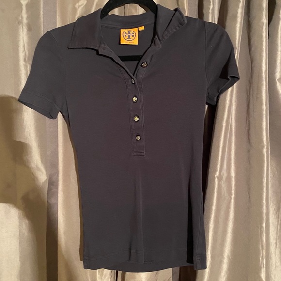 Tory Burch Black Lidia Short Sleeve Polo Shirt - Picture 11 of 11